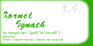 kornel ignath business card